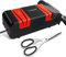Electric Knife Sharpener for Kitchen Knives, 15 Degree Bevel Angle, 2 Level Wide Slot, 4-in-1 Kitchen Knife Accessories for Scissors, Kitchen Knife Sharpener, Red and Black