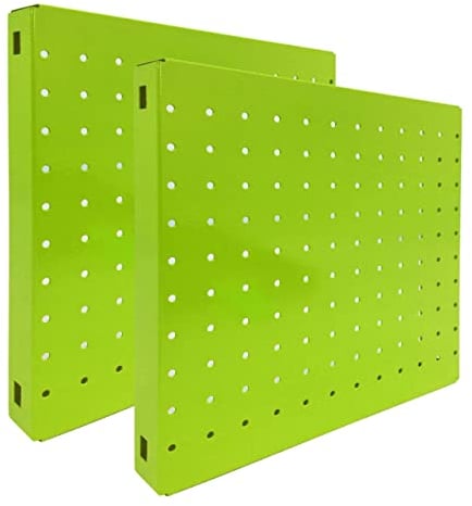 PROREGAL 2x Memoboard aus Stahl gelocht | HxBxT 30x30x3,5cm | Grün | Lochblech Wandtafel Trägersystem Magnettafel Lochblech