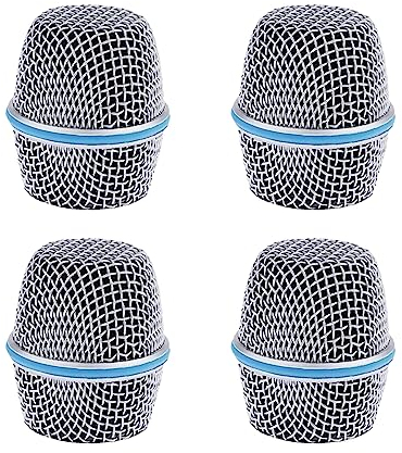 Griglia di ricambio per microfono, in rete di acciaio, con testa sferica per parabrezza, con schiuma interna, adatta per Beta 87A Mic Head (confezione da 4, Beta 87A)