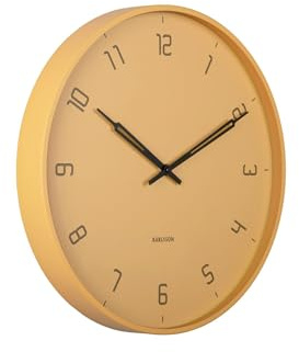 Karlsson Wanduhr Stark - Gelb - Ø40cm | Rund - Modern - Eisen - Wanduhr Modern Wohnzimmer - Wanduhren