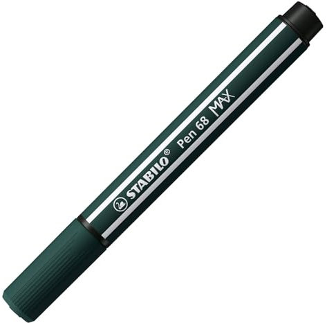 Stabilo Pen 68 Max - Penna in feltro con un punto di scalpello spesso, colore: Verde