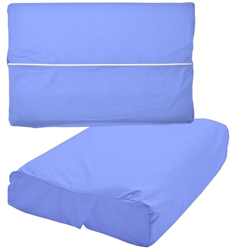 Nackenkissen Bezug 30x50cm Himmelblau Gesundheitskissen Überzug | Baumwolle Gesundheitskissen Vollschutzbezug mit Reißverschluss, Überzug für Nackenstützkissen, Universalbezug, Kissenhülle