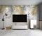 RMwallpaper Papier Peint Panoramique Feuille De Palmier Doré Clair rne Papier Peint Intissé Tapisserie Murales Chambre Salon (330cmX245cm)