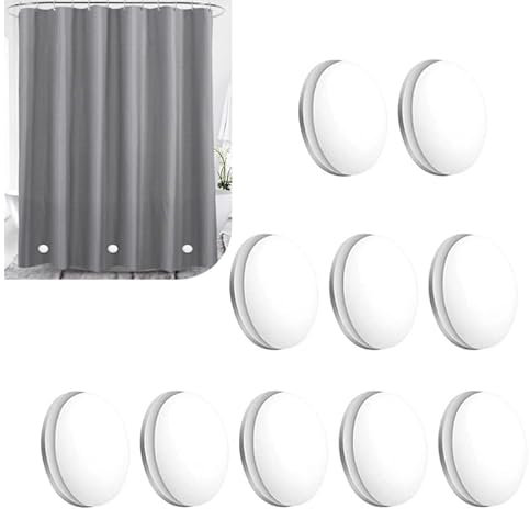 HORREX Cortina de ducha magnética 10 piezas imanes para cortinas de ducha blancas cortina de ducha imanes pesos cortina de ducha con peso imanes cortina de ducha pesos cortinas pesos al aire libre