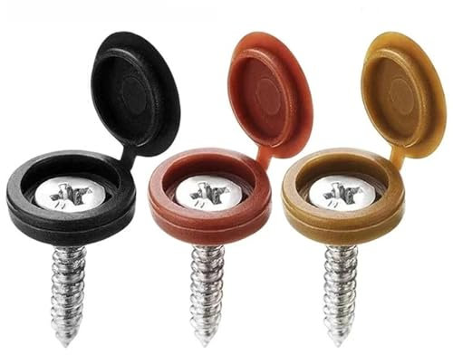 GAJUST Dekorative Abdeckung für Nagelmutter, Kreuzschlitzschraube, hässliche Abdeckung, Kunststoff-Schutzhülle, Kreuzschlitzschraube, Klappkappenmuttern, dekorative Teile (Farbe: Schwarz, Größe: 50