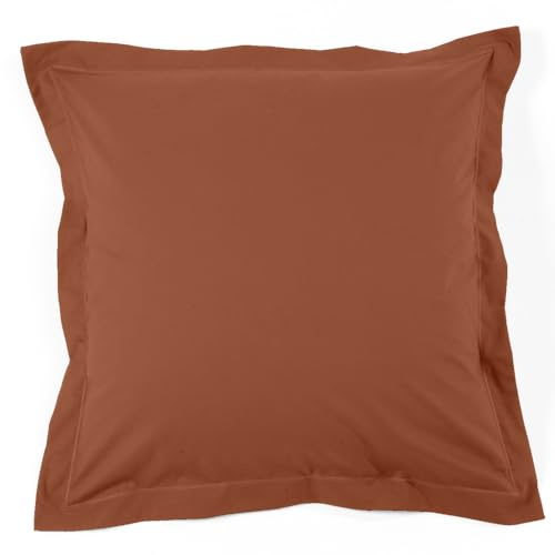 Duquennoy & Lepers – Taie d’Oreiller 63x63 CM Percale 80 Fils 100% Coton - Qualité Hôtel - Douce & Respirante - Certifiée Oeko-TEX® Made in Green - Vendue à l’Unité - Terracotta