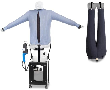 EOLO Stirasciuga SA19 SP INOX Automatico Manichino Stira Facile Asciuga Camicie Pantaloni Stirapanni Spazzola Caldaia Generatore di Vapore Omino Stiratore Made in Italy Garanzia 5 Anni Efficienza A++