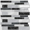 DEWOO Crystal Peel and Stick on Wall Tiles Self Adhesive Marble Sticky 3D Mosaic Splashback for Kitchen Black,10-Sheet (12x 12)