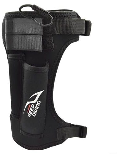 Double Pockets Neoprene Diving Blade Sheath Adjustable & Leg Straps, Comfortable Material (Black)