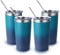 Volhoply 20oz 550ml Travel Insulated Tumbler with Lid and Straw Bulk 4 Pack, Double Wall Stainless Steel Coffee Mug Fits Cup Holder,Powder Coated Cups for Cold Drinks, BPA Free（Dark Night,4 Set）