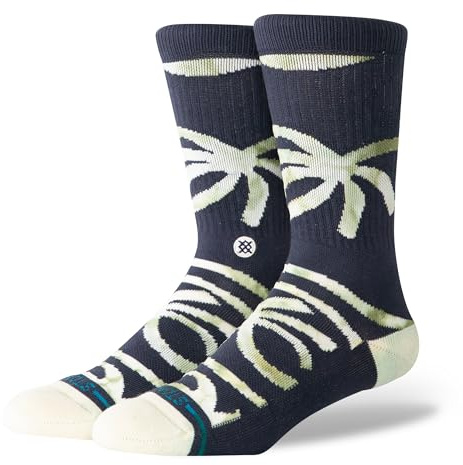 Stance Crew Socks - Wade Collection PALM TWIST, Navy, Large (35 - 38)