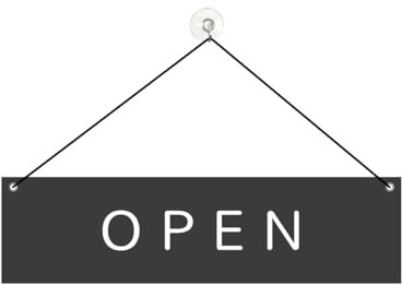 Elegant Door Sign Hanging Sign Open/Close 30 x 8 cm Aluminium/Dipond Open/Closed Sign Suction Cup Double-Sided Black