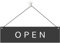 Plaque de porte élégante à suspendre, ouverte/fermée, 30 x 8 cm, en aluminium/dipond, ouverte/fermée, avec ventouse, double face, noire