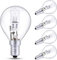 Morotty E14 Halogen Golf Ball Bulbs Dimmable Warm White 2700K, G45 Globe SES E14 Small Screw Light Bulb, 340LM AC 220-240V for Ceiling Fans Chandelier, 5 Pack