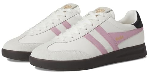 Gola Cyclone Le Women's Lace Up Retro Suede Leather Trainers (White Pink, UK 5)