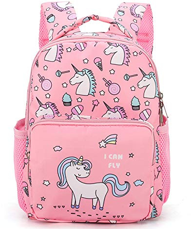 IFHDO Mädchen Einhorn Rucksack Schulrucksack Nylon Einhorn Cartoon Drucken School Bag klein Rucksack, Anime Rucksäcke Geschenk für Mädchen und Jungen Gamer-Rosa(27x10x20CM)