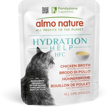 almo nature HFC Hydration Help Nassfutter für Katzen – Hühnerbrühe und Hühnerfilet – Human-Grade, Glutenfrei, Monoprotein, 50 g, 24 Stück, 1,2 kg