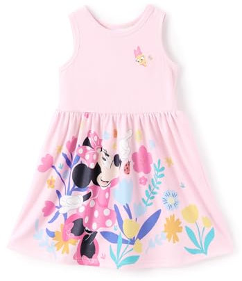 Disney Principessa Frozen Elsa Minnie Mouse Ragazze Vestito Senza Maniche Vestiti Estivi Baby-Toddler, Minnie Mouse Rosa, 3 anni
