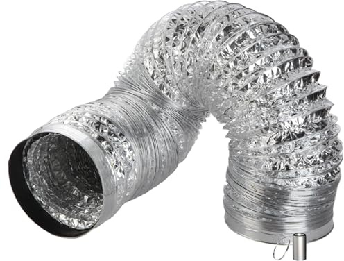 Tuyau Flexible de Conduits de Ventilation, Tuyau D'evacuation Flexible en Aluminium, Conduit de Circulation d'air pour Climatisation, Sèche-Linge, Hotte Aspirante, Ventilateur Extracteur D'air(2m,120m