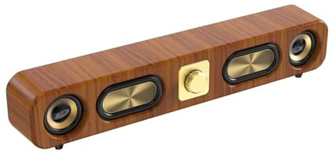 GIWFBQTR Altoparlanti Bluetooth in Legno Sound Bar Portatile Scheda Stereo HiFi Computer di Casa Desktop Suono Wireless Radio FM Subwoofer