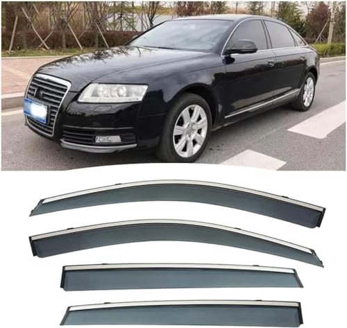 yaohaishao Windabweiser Autofenster für Audi A6 2006-2011, Autofenster Regenschutz Regenabweiser Anklebbare Deflektoren Autoteile