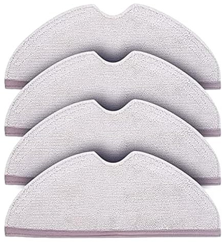 Vuzmode Mop Pad 4 Pack Microfiber Mop Cloth, for Roborock, for S6 S6 Pure S6 MaxV S5 Max S5 Robot Vacuum Cleaner Mop Replacement steam cleaning brush heads