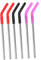 Holibanna 6 Pièces paille en acier inoxydable ustensile Paies réutilisables Pailles de Pailles pour boissons chaudes et froides embouts en silicone pour pailles en inox