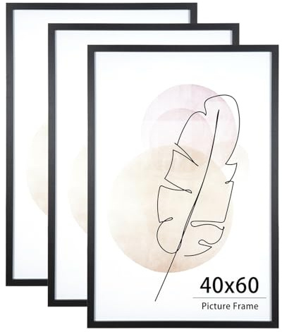 KAIWIN Bilderrahmen für Wand und Schreibtisch, Schwarz, 40 x 60 cm, 3 Stück