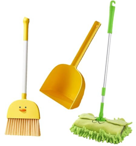 Mobestech 1 Juego De Escoba Recogedor Trapeador Juguetes Para Pequeños Cepillo Para Barrer Jugar Alfombra Bebés Escobas Juguete De Limpieza Escoba Y Trapeador Kit Mini