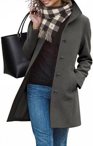 RITOSTA Cappotto Donna Invernale Elegante Lungo Cappotti Autunno Caldo Giacca Casual di Moda Giubbotto da Collo Trench Coat con Bottoni
