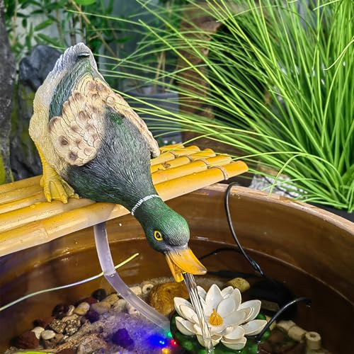 ZYZSY Pond Spitter, Durable Garden Decor Water Spray Sprinkler for Fountain, Garden Decor for Koi pond, with Water pump, Eye-catching Design for Home and Landscape(Green)