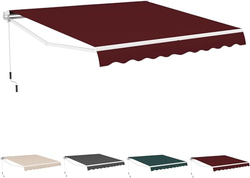 Verstellbare Balkonmarkise ohne Bohren, 2,5 m, wasserdicht, UV-Schutz, Sonnenschutz, 280 g, Polyester, Klemmmarkise für den Außenbereich, Terrasse, Garten und Balkon