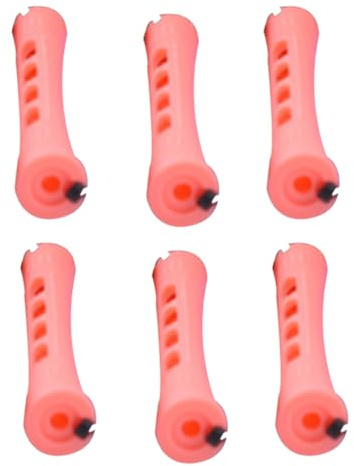 AMSLSIU 6 Pieces Hairdressing Easy to Use Bright Color Assorted Colors Hair Curler Unique Design for Short Medium Hair, 6 Shell Pink, 6Pcs