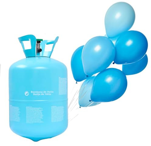 AC - Bombona de helio - Ideal para fiestas, bodas y cumpleaños - Fácil de usar - Capacidad de 13 litros = 50 globos (no incluidos)