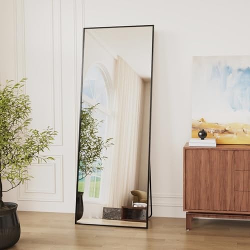 Vortisys Ganzkörperspiegel, 161 x 52 cm, Rechteckiger Standspiegel | Spiegel groß, Rahmen aus Aluminiumlegierung, Hartglas, Wandspiegel für Schlafzimmer, Wohnzimmer, Flur