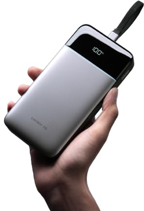 CUKTECH Power Bank 25000mAh Caricatore Portatile 100W Max con Cavo USB-C Integrato, Batteria Esterna a Ricarica Rapida per MacBook Pro/Air, iPhone 17/16/15 Series, Samsung, Pixel