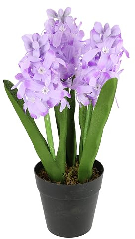 Künstliche Hyazinthen Violett Hell im Topf – 30 cm Kunstblume Dekoblume Kunstblume Frühblüher Frühlingsblume Frühjahr Deko Realistische Frühlingsdeko Seidenblume Osterblume Osterdekoration