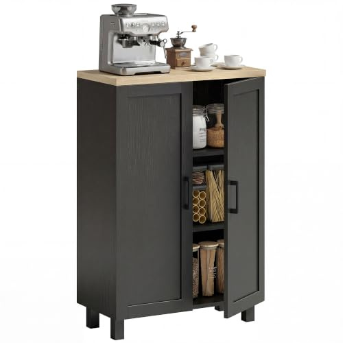 HOMCOM 2-türiges Küchen-Sideboard 60x30x90cm Schwarz