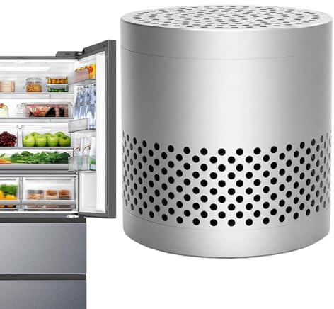 Fridge Odour Remover – Stainless Steel | Fridge Odor Eliminator | Refrigerator Deodorizer | Long-Lasting Up To 10 Years, More Effective Than Baking Soda & Charcoal, Neutralizes Smells In Freezer, Car