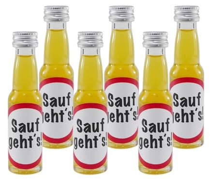 Spaßflasche Maracuja-Likör Sauf geht´s! (12 x 0,02L)