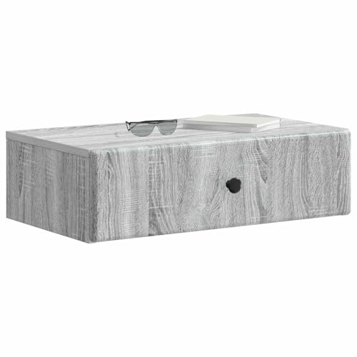 vidaXL Wandmontierter Beistelltisch Graues Sonoma 59 x 34,5 x 17 cm, Eleganter Beistelltisch, modernes Stauraummöbel, rechteckig, vielseitig für Dein Wohnzimmer