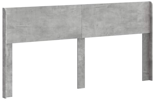 vidaXL Kopfteil Betongrau PB, Schlafzimmer, modernes Design, Kopfteil aus Holz, schlanker Stil, schicke Deko, praktisches Element für Deine Wohnung