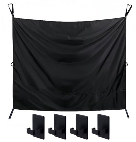Haoppmof Rideau de douche pour camping-car et camping, 230 x 180 cm, brise-vue magnétique et rideau de douche pour porte arrière, imperméable et réglable, avec crochet magnétique et sac de rangement