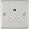 KNIGHTSBRIDGE CL5ABCW 5A Unswitched Socket-Rounded Edge Brushed Chrome Finish with White Insert