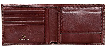 Cronus & Rhea® | Luxus Geldbörse mit Münzfach aus exklusivem Leder (Plutus) | Geldbeutel - Brieftasche - Portemonnaie - Geldklammer | Echtleder | Mit eleganter Geschenkbox | Herren (Dunkelbraun)