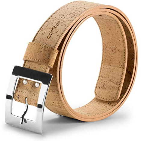 Corkor Damen Gürtel Ratsche Gürtel für Männer 40mm Breit Vegan aus Veganer Schwarz korkleder