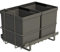 LM 79/2 Einbau Mülleimer ausziehbar mit 2x16L Abfalleimer Korbauszug anthrazitfarben 33,2x48x35,5 cm Mülltrennsystem Küche Unterschrank