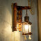 E27 Wandleuchte Vintage Petroleumlampe Retro Nostalgie Wandlampe Korridor Innenhof Kerosin Glas Pferd Leuchte Tube-Käfig Cafés Loft Antik Hanfseil Glas Lampenschirm Treppen Schlafzimmer Gang Light
