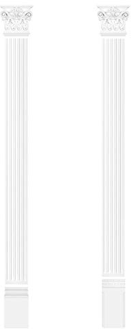 Pilaster 130 x 15 mm Wandreliefe Stucco dekoration från PU – stötsäker perfekt D1501 – komplett set 2