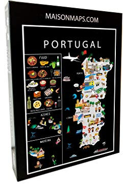 Puzzle of Portugal | 1000 Pieces | 68 x 48 cm | Family Puzzle | Jigsaw Puzzle | Maison Maps